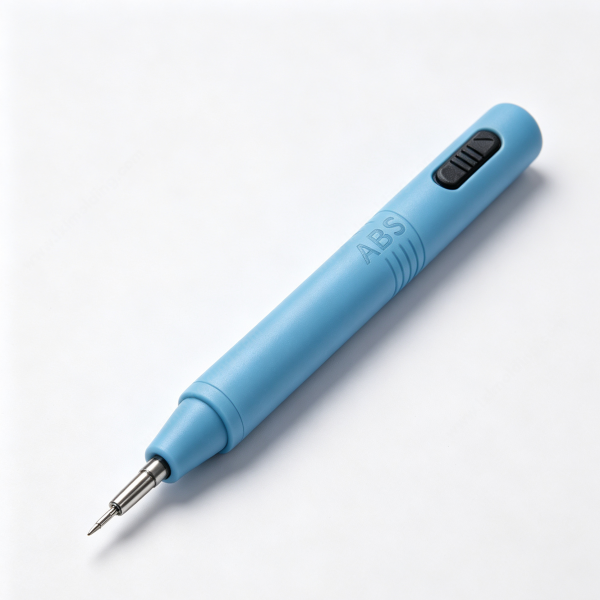 200 Blue precision tool handle with a recessed slide button pocket, grip grooves and a cone tip collar