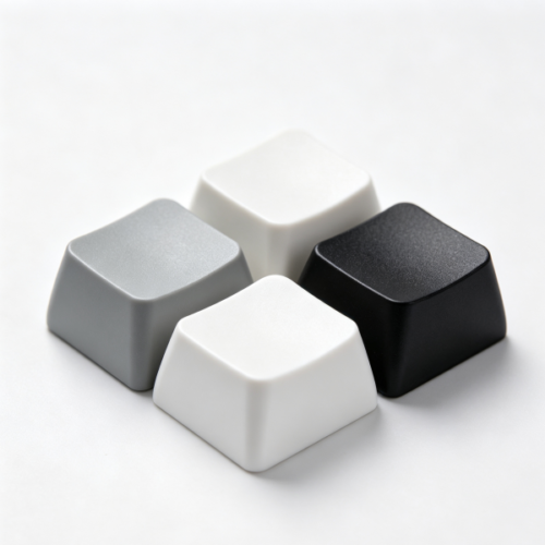 Black knurled control knob with a white indicator line in a molded groove and a stepped top rim