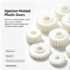Injection molded plastic gears with molded teeth and center bores, custom drive parts for transmission systems