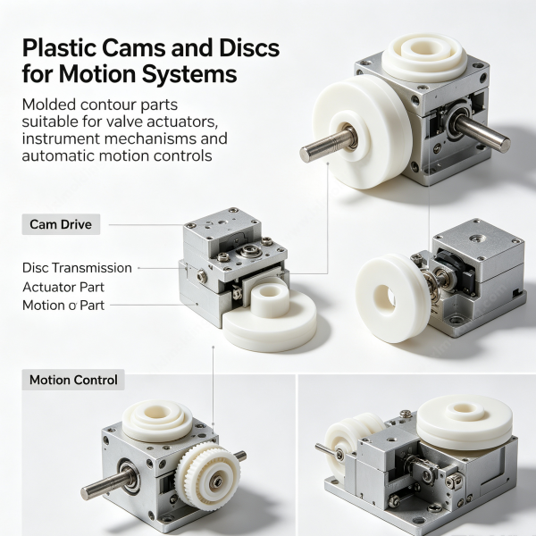 241 (2) Plastic cams and discs fitted in valve actuators, molded cam drive and disc transmission parts for motion control