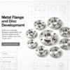 Precision machined metal flanges and discs with bolt holes and center bores, shown as one sample set