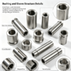Bushing and sleeve structure details showing the inner bore surface, outer diameter and stepped face