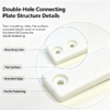 Double-hole connecting plate structure details showing the mounting hole, flat surface and rounded edge