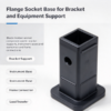 Black molded flange socket base shown for bracket support, instrument base and frame connection