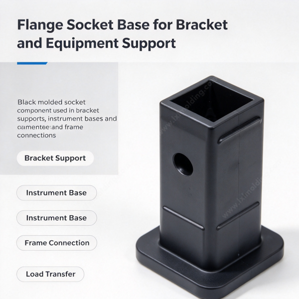 254 (3) Black molded flange socket base shown for bracket support, instrument base and frame connection