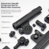 Adjustment handle component set laid out for mechanism assembly, folding structures and fixture modules