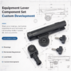 Equipment lever component set development layout with mechanism, load and handle dimensions
