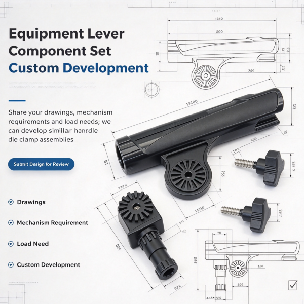 Equipment lever component set development layout with mechanism, load and handle dimensions