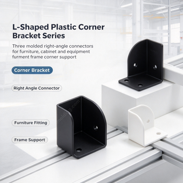 256 (1) Molded corner connector series shown as right angle connectors for furniture, cabinet and frame support