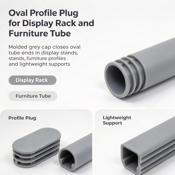 259 (3) Oval profile plug shown for display rack and furniture tube, with a lightweight support section