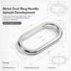 Metal oval ring handle sample development layout with size requirement and surface requirement