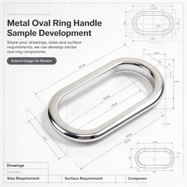 262 (2) Metal oval ring handle sample development layout with size requirement and surface requirement