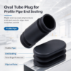 Oval tube plug shown for profile pipe end sealing, with tube edge protection on an elliptical tube