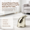 Curved plated plastic furniture leg shown for a sofa and tea table, with stable load bearing support