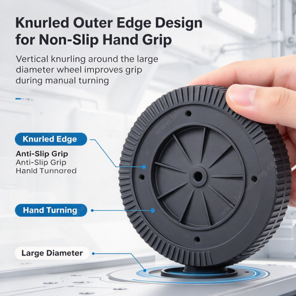 269 (3) Knurled outer edge design of the large knurled knob, giving a non-slip hand grip for hand turning