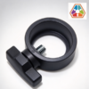 Clamp collar with the knurled thumbscrew and T-shaped hand knob, showing the screw entering the ring from the side