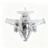 Clear transparent plastic aircraft model kit shell with interlocking split parts for demo and toy assembly
