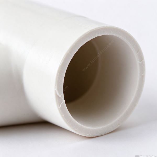 290 (2) PVC socket elbow socket end close up, with the open bore and the socket wall in view