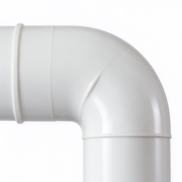 290 (3) PVC socket elbow bend close up, with the molded body lines and the socket rim in view