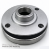 Flanged bearing cover machined with a satin face, the black ring bedded in the groove at the flange edge